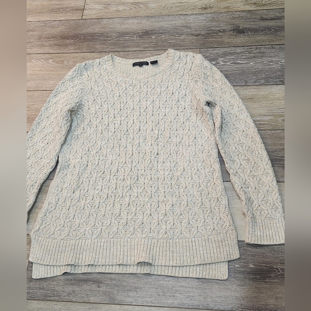 JEANNE PIERRE Textured Cream Sweater Size Small Fisherman - Picture 7 of 7